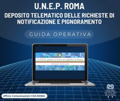 UNEP Roma: deposito telematico delle richieste di…