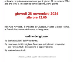 CONVOCAZIONE ASSEMBLEA ORDINARIA 2024